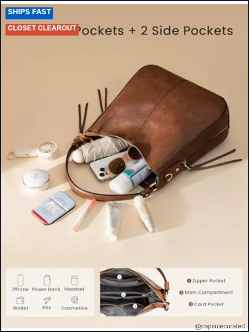 Large Hobo Crossbody Bag Women Anti-Scratch PU Leather Shoulder Purse